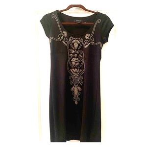 Silver Bead Embellished Little Black Dress